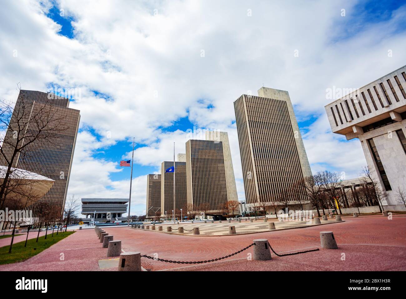 Empire State Plaza park view and government building in Albany, NY Stock Photo
