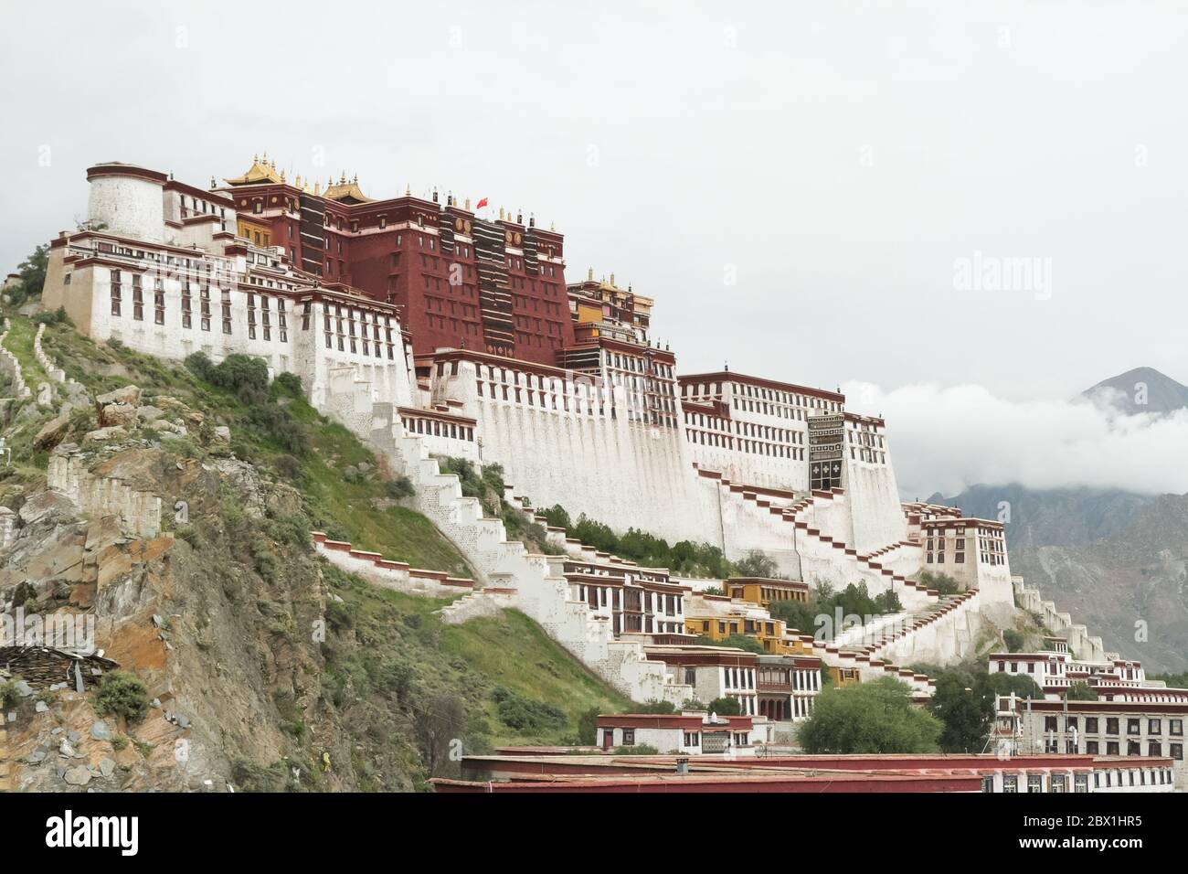 Lhasa, Tibet / China - August 20, 2012: The Potala Monastery in the city of Lhasa in the Tibet Autonomous region of China. The residence of the Dalai Stock Photo