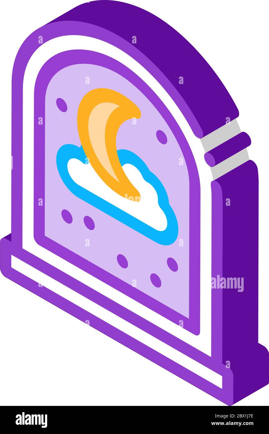 Moon, Stars And Cloud isometric icon vector illustration Stock Vector ...