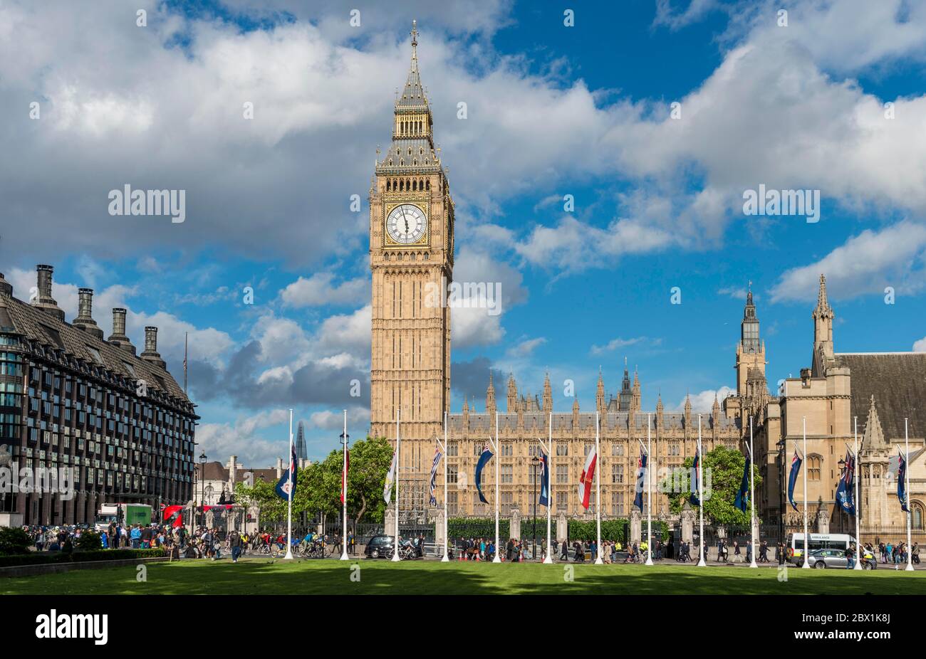Palace of Westminster, Houses of Parliament, Big Ben, City of Westminster, London, England, Great Britain Stock Photo