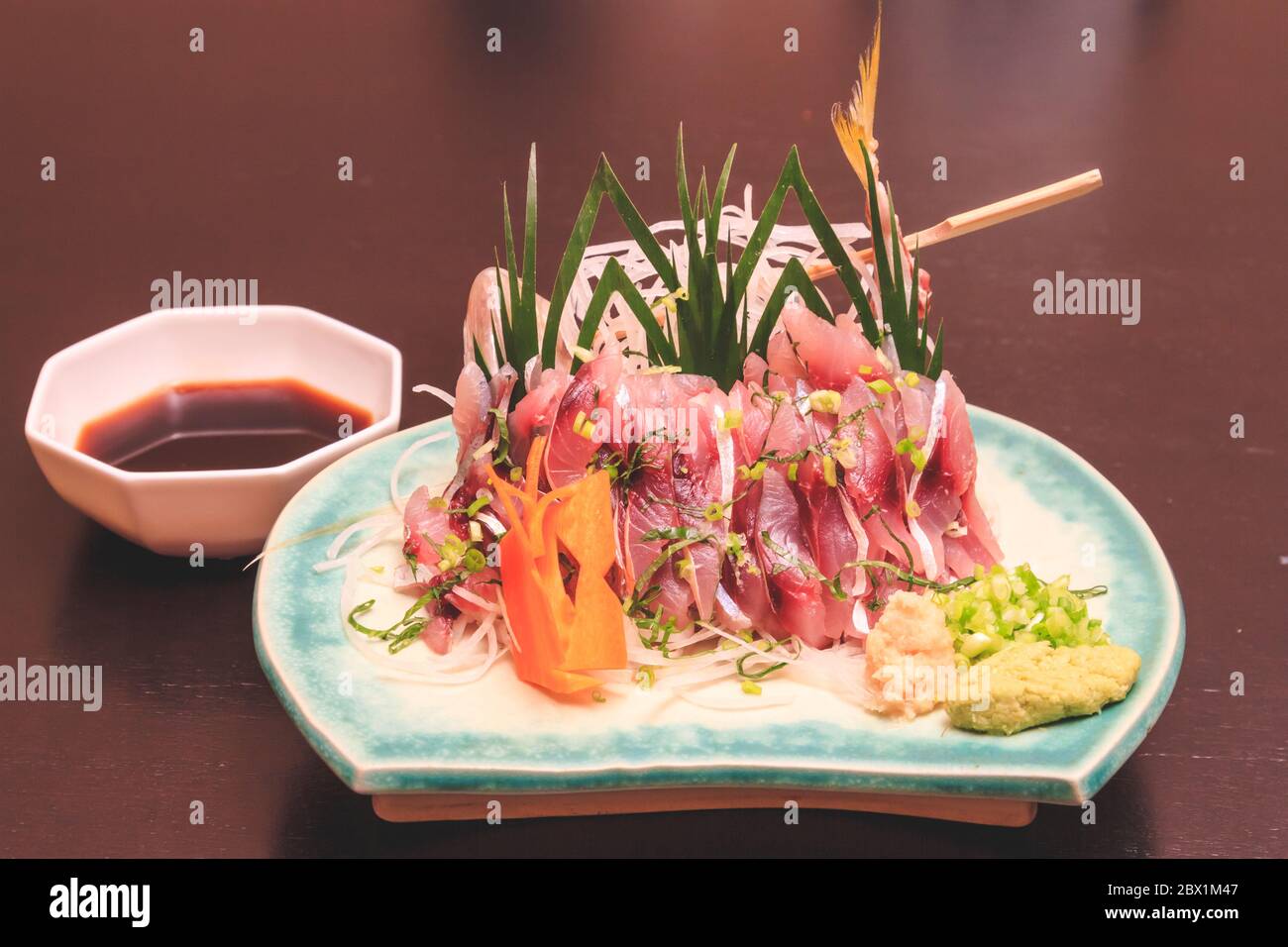 Mackerel sashimi, Japanese food Stock Photo Alamy