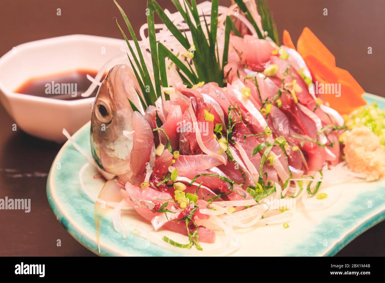 Mackerel sashimi, Japanese food Stock Photo Alamy