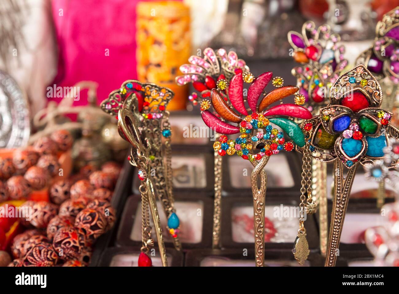 Lhasa, Tibet / China August 20, 2012 Tibetian Souvenirs on Barkhor