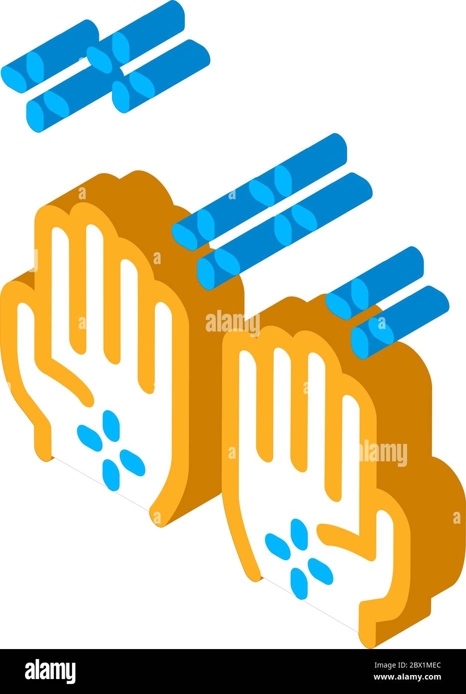 Cleaned Health Hands isometric icon vector illustration Stock Vector