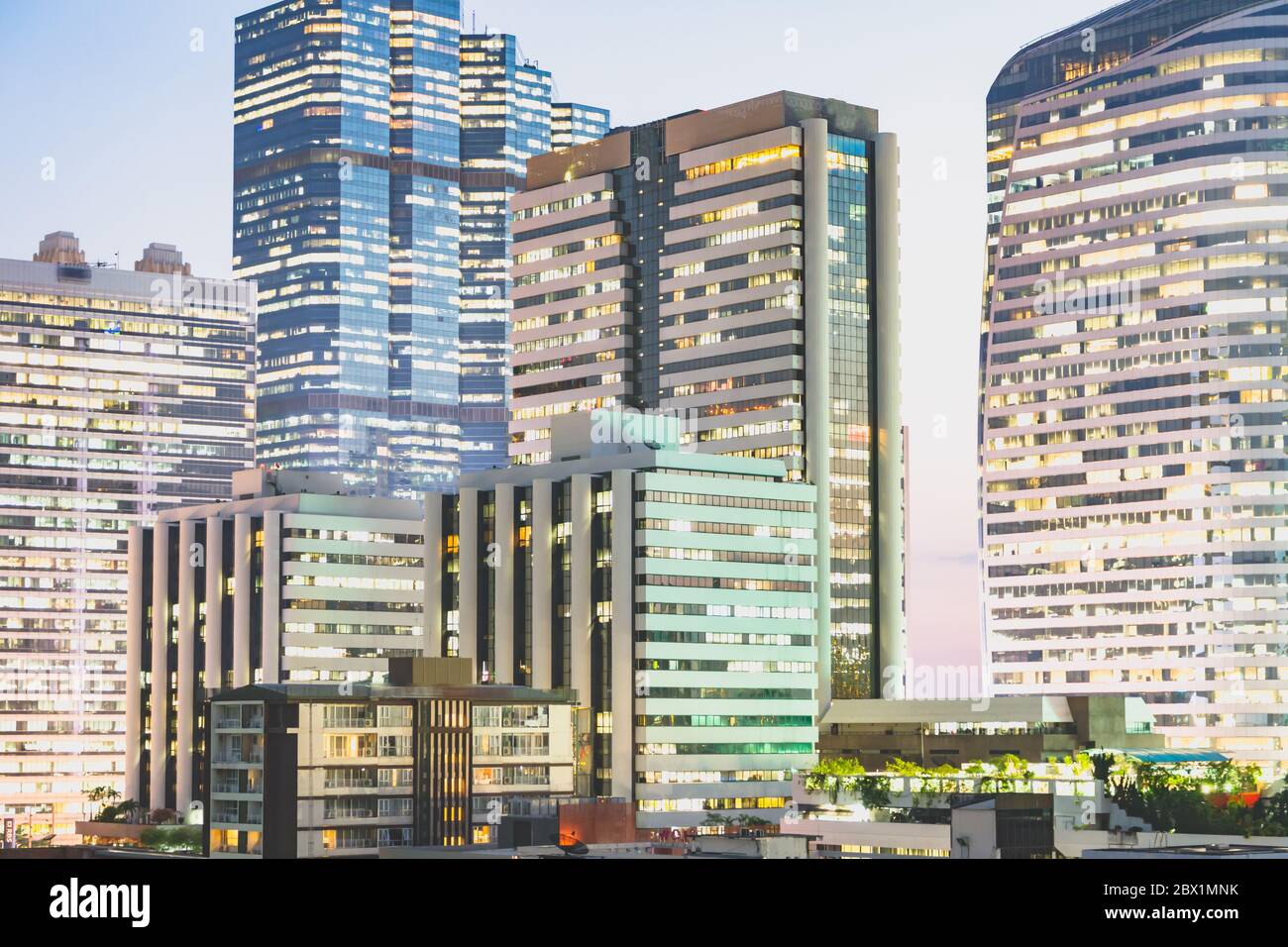 Image of Bangkok downtown at night Stock Photo - Alamy