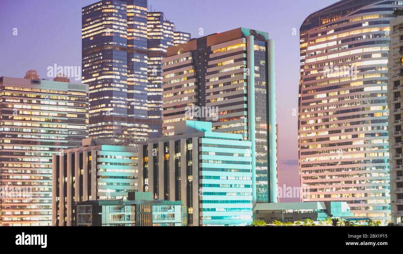 Image of Bangkok downtown at night Stock Photo - Alamy