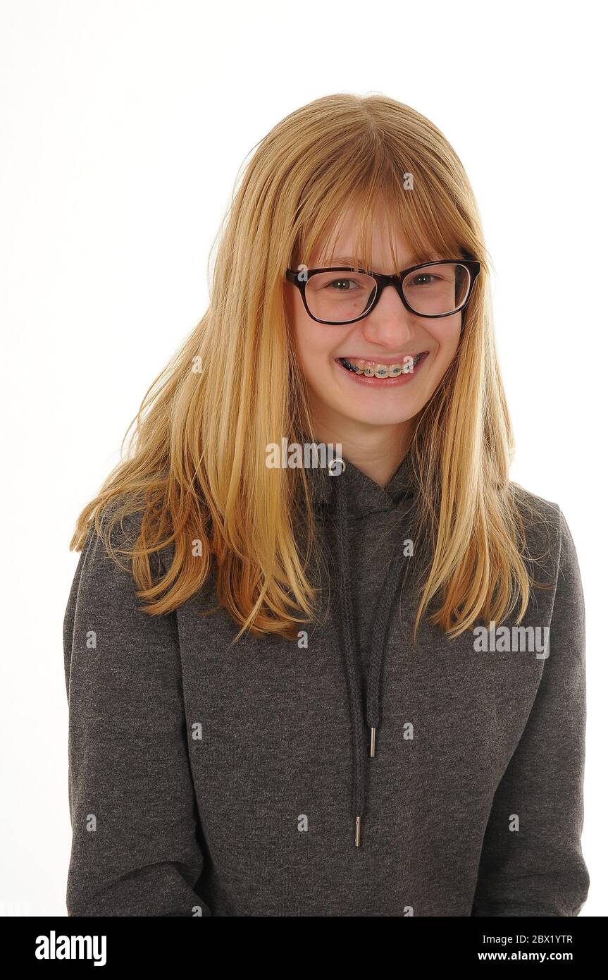 chubby blonde teen glasses