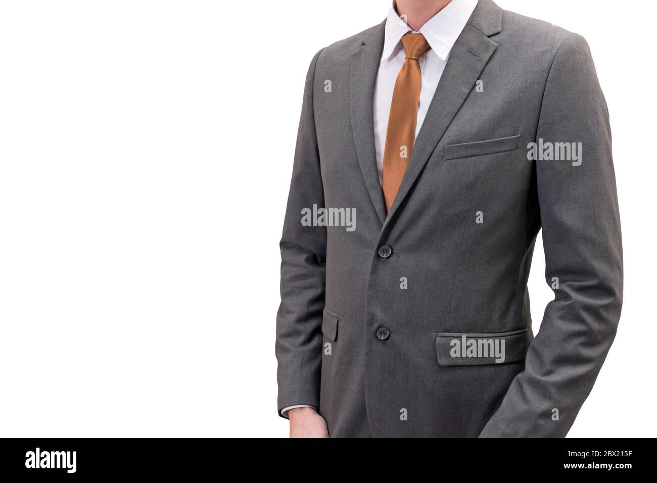 businessman in gray suit isolated on white background Stock Photo - Alamy