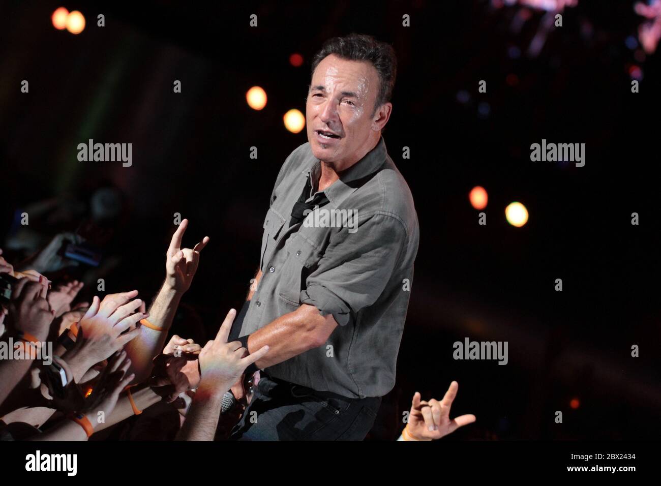 RIO DE JANEIRO, 21.09.2013: Bruce Springsteen & The E Street Band performs at the Main Stage of Rock in Rio V in Rio de Janeiro (Néstor J. Beremblum) Stock Photo