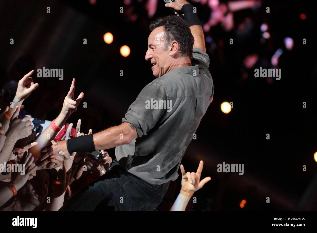 RIO DE JANEIRO, 21.09.2013: Bruce Springsteen & The E Street Band performs at the Main Stage of Rock in Rio V in Rio de Janeiro (Néstor J. Beremblum) Stock Photo