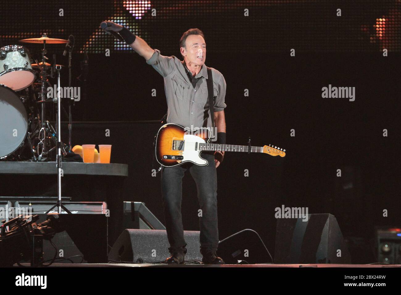 RIO DE JANEIRO, 21.09.2013: Bruce Springsteen & The E Street Band performs at the Main Stage of Rock in Rio V in Rio de Janeiro (Néstor J. Beremblum) Stock Photo