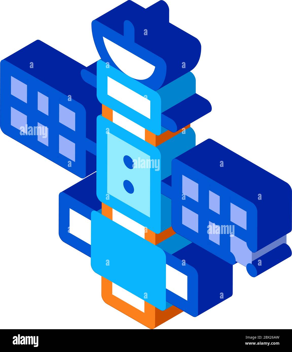 Space Satellite Station isometric icon vector illustration Stock Vector
