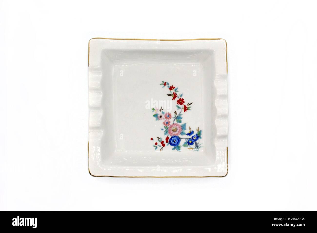 Ceramic ashtray, isolated on a white background, close up Stock Photo