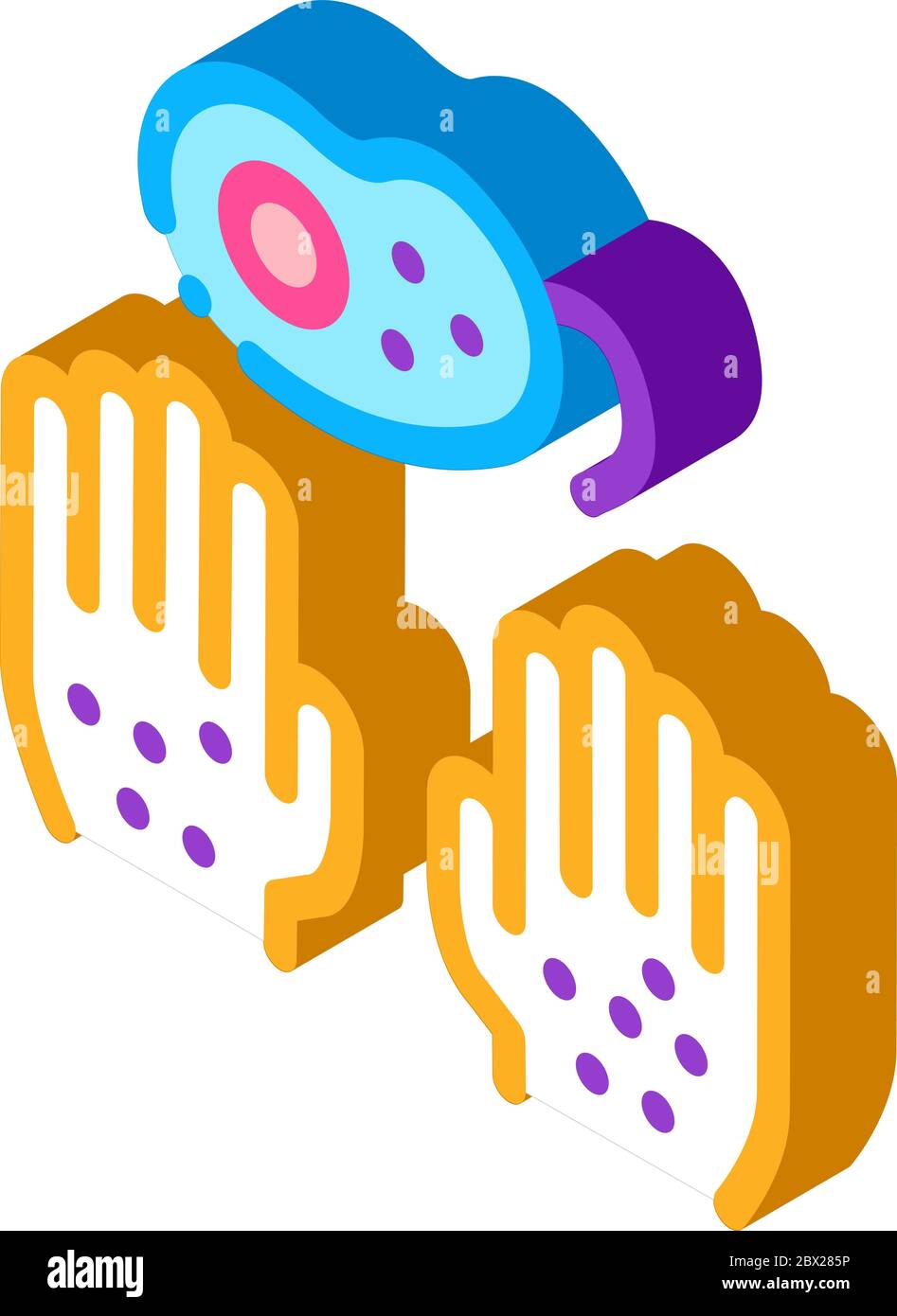 Dirty Hands And Bacteria isometric icon vector illustration Stock Vector
