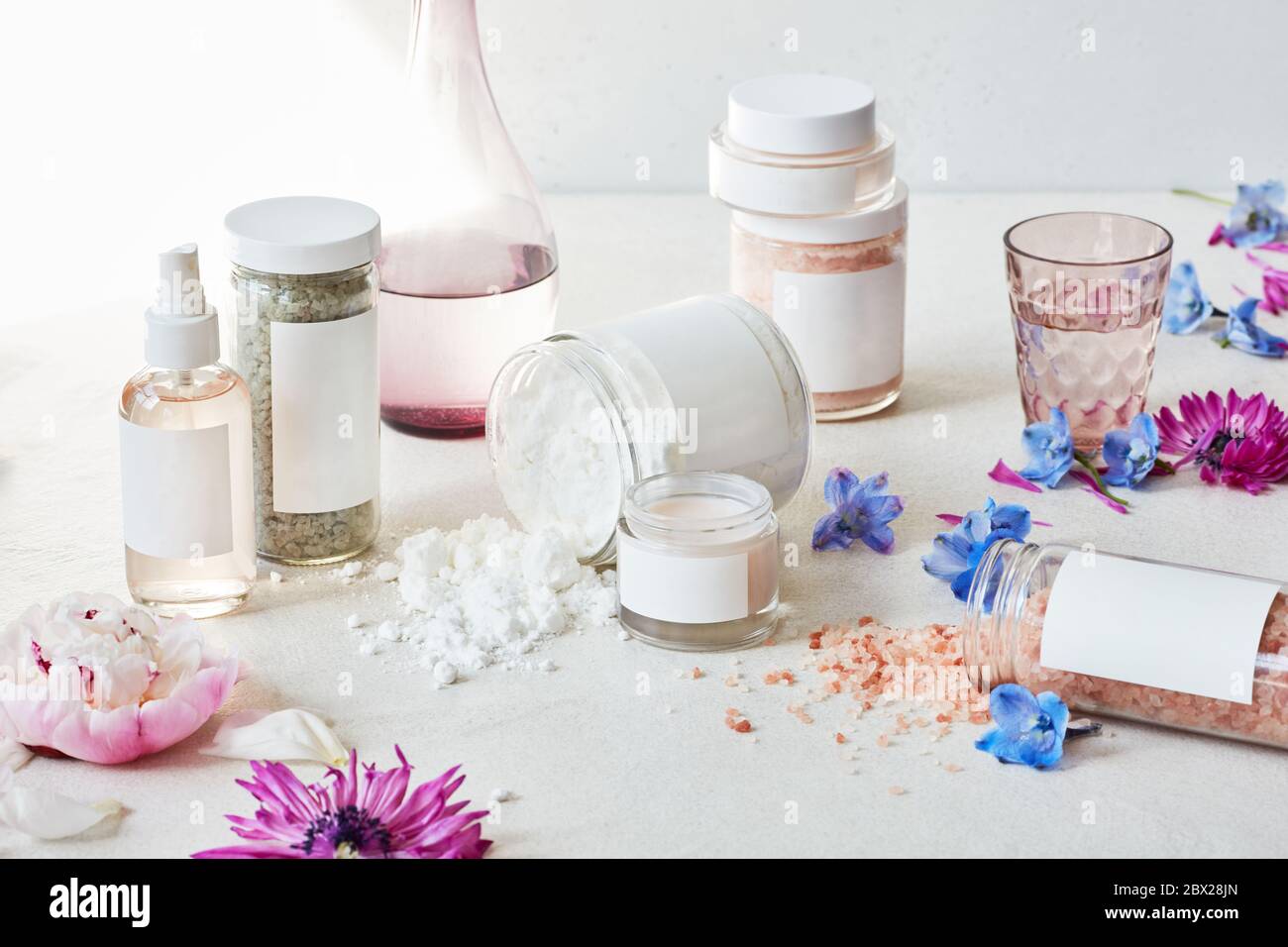 Still life display of skin care products Stock Photo - Alamy