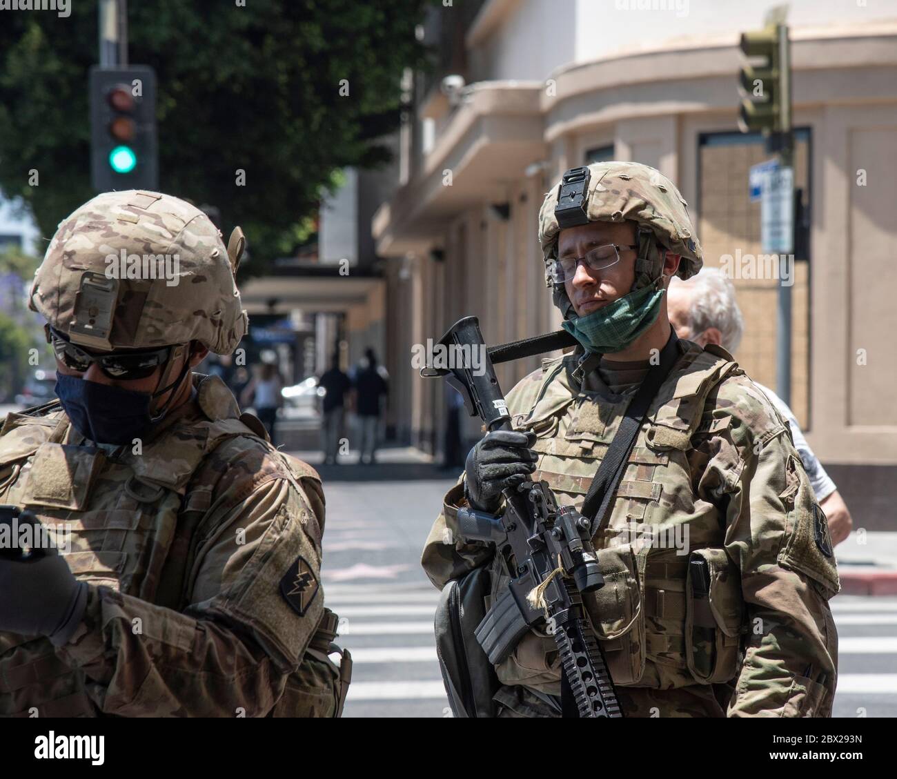Hollywood, CA/USA June 3, 2020 A California National Guard on the