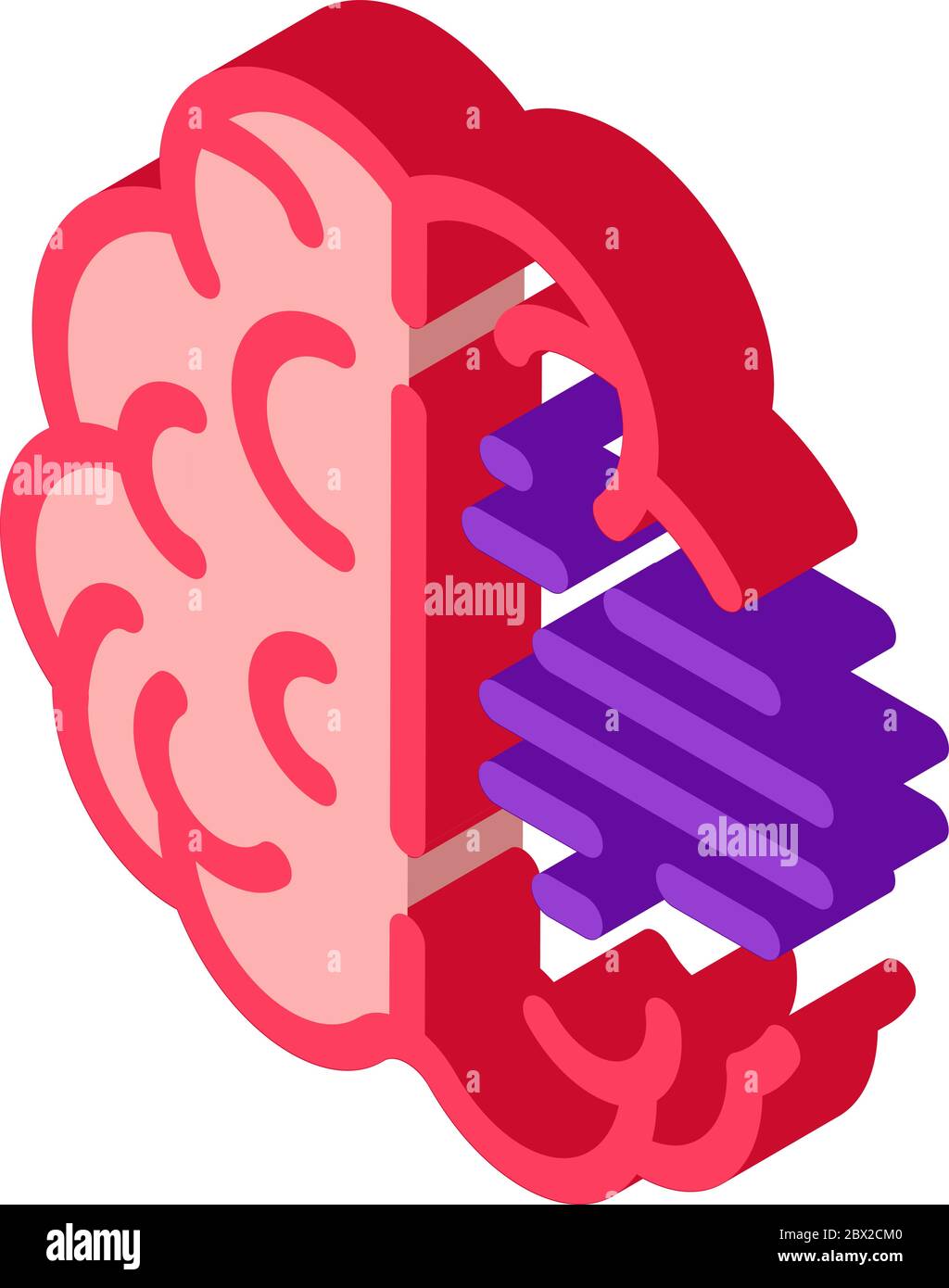 Brain Mental Health isometric icon vector illustration Stock Vector ...