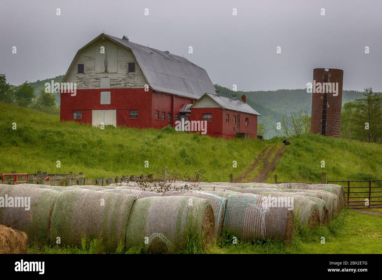 Rural Virginia, USA May 22, 2020 Rural scene of a barn on a farm seen from a country road