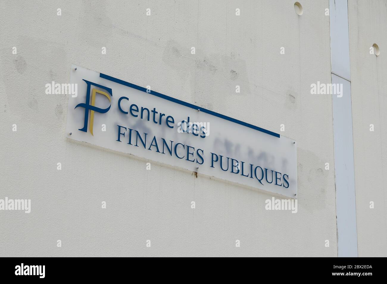 Bordeaux , Aquitaine / France - 06 01 2020 : centre des finances publiques logo sign of french taxes office building Stock Photo