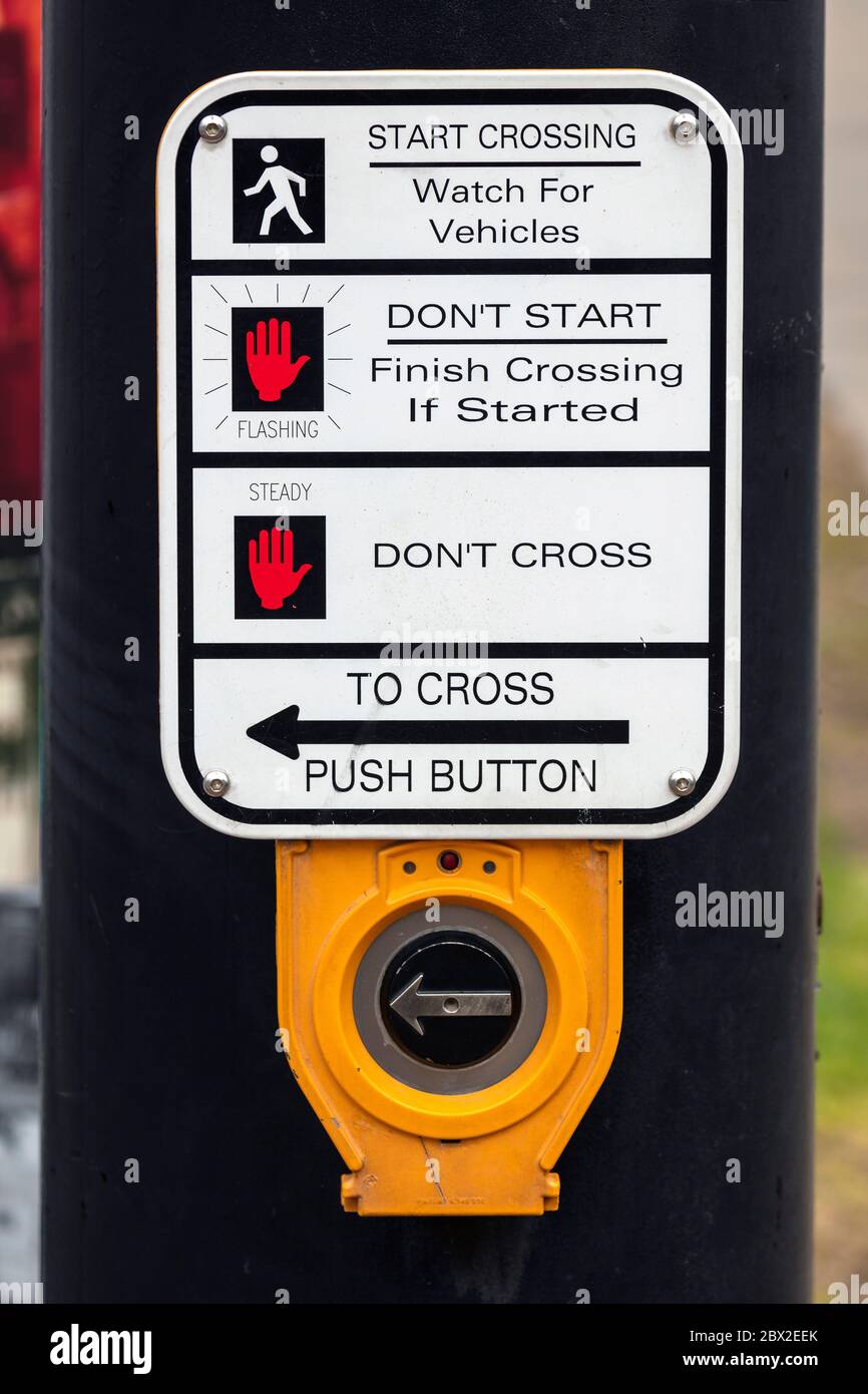 Electronic Walk Sign Signal, USA, by James D Coppinger Stock Photo