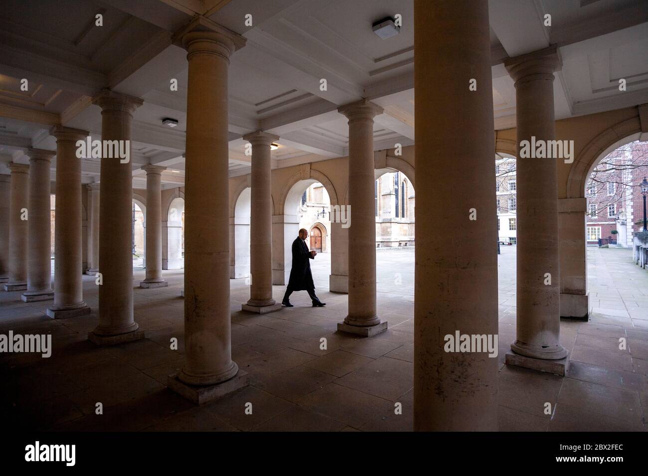 Cloisters and Church Court, Inner Temple, London, England, UK Stock Photo