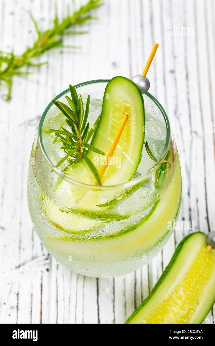 Refreshing Cucumber Gin Cocktail Stock Photo Alamy