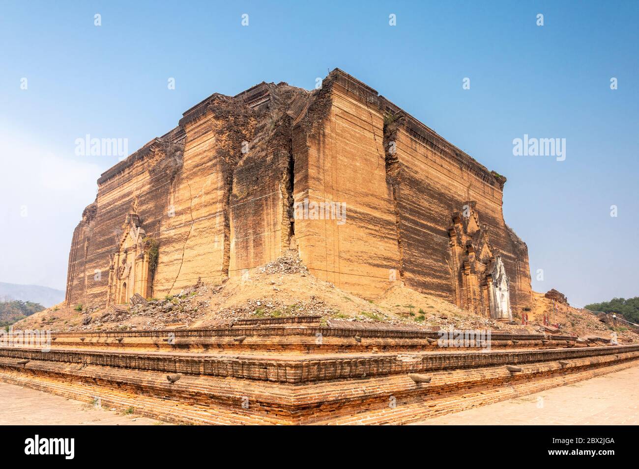 Incomplete stupa of Mingun, Myanmar Stock Photo