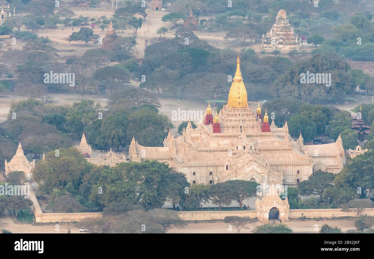 Ancient Ananda Temple in the morning light, Bagan, Myanmar Stock Photo