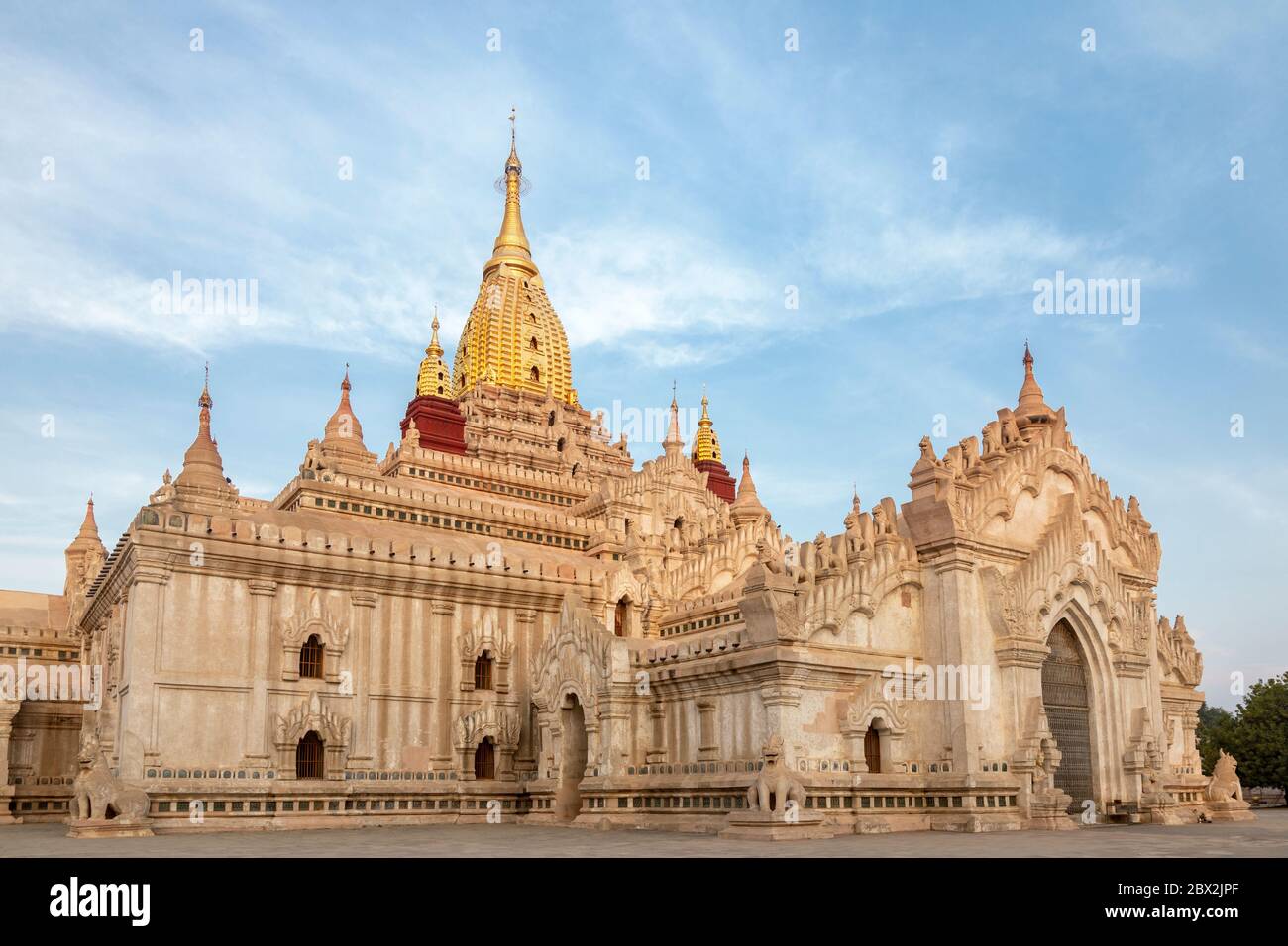Ancient Ananda Temple in the morning light, Bagan, Myanmar Stock Photo