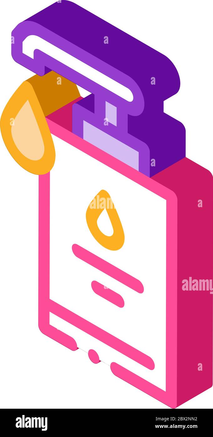 Hygiene Soap Bottle isometric icon vector illustration Stock Vector