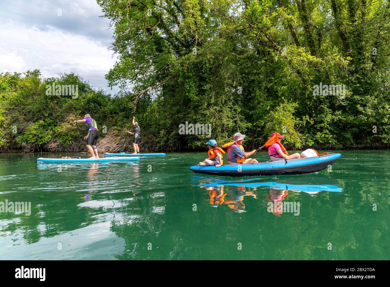 France, Savoie (73), Chanaz, Canal de Savière, kayaking on the canal Stock  Photo - Alamy