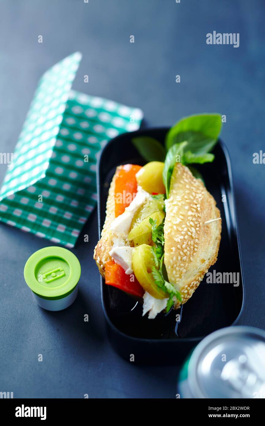 Lemon Pepper Chicken Burger Stock Photo Alamy