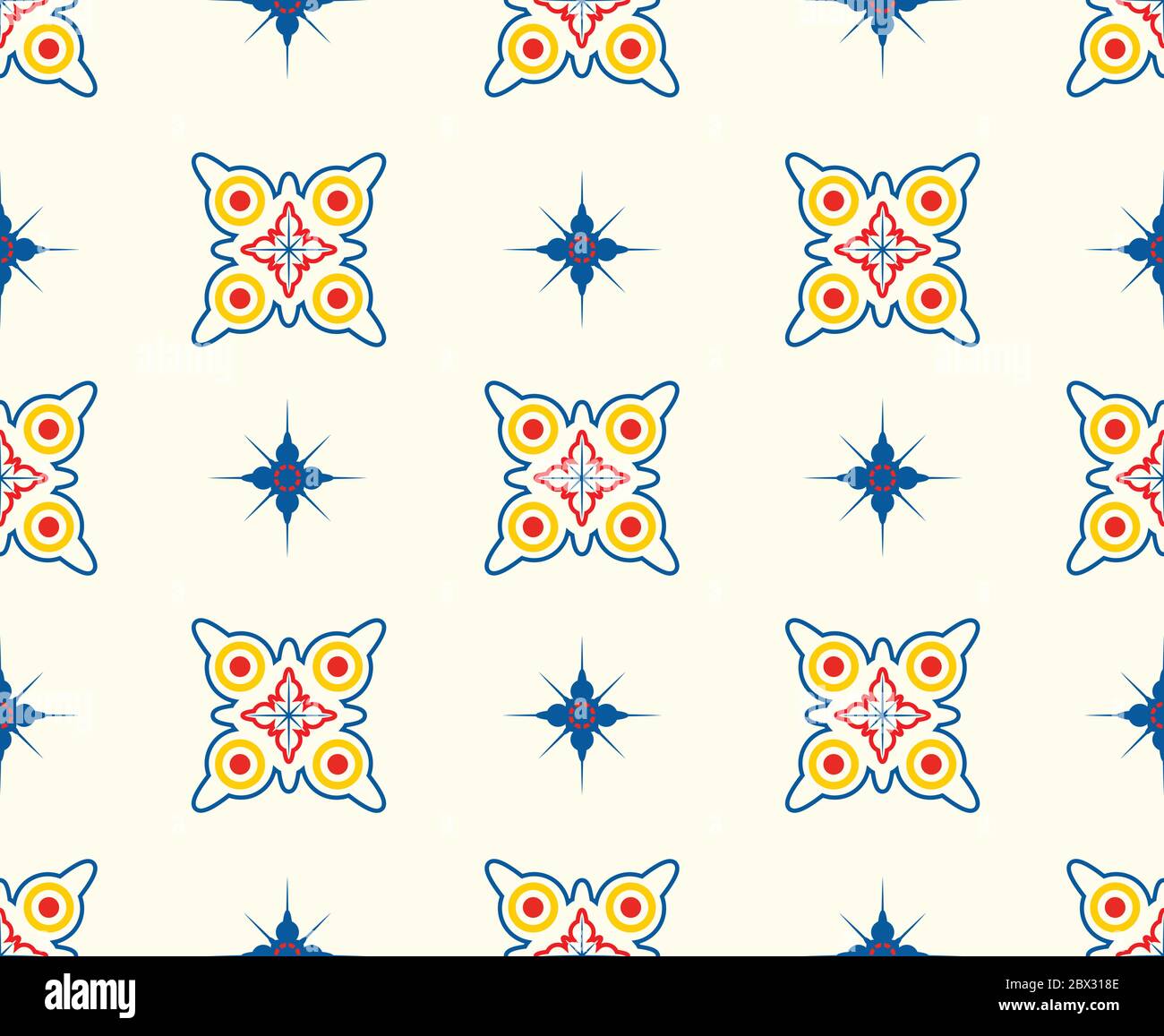Seamless pattern of colorful abstract shape modern on white background ...