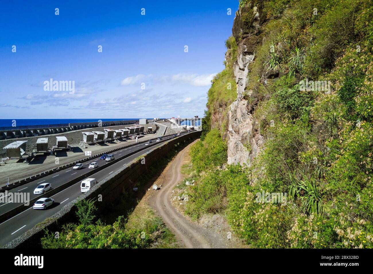 France, Reunion island (French overseas department), La Possession, construction of the New Coastal Route ( Nouvelle Route du Littoral