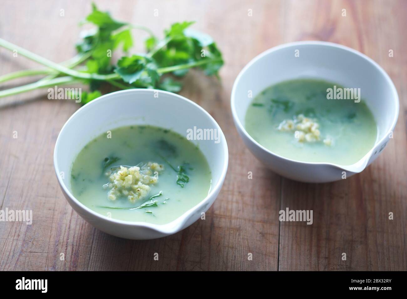 Parsley cold parsley soup Stock Photo