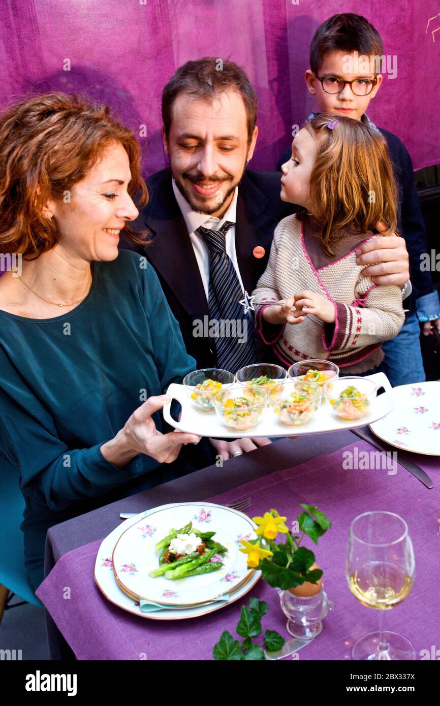 Easter table atmosphere Stock Photo