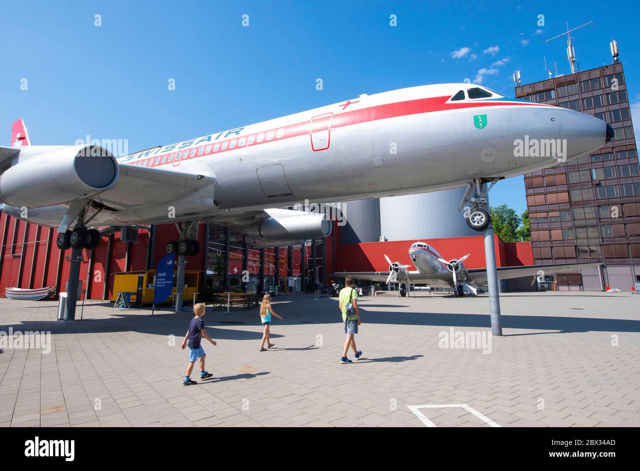 Switzerland, Lucerne, the transport museum, aviation sector, jet plane  Conorado of the company swissair Stock Photo - Alamy