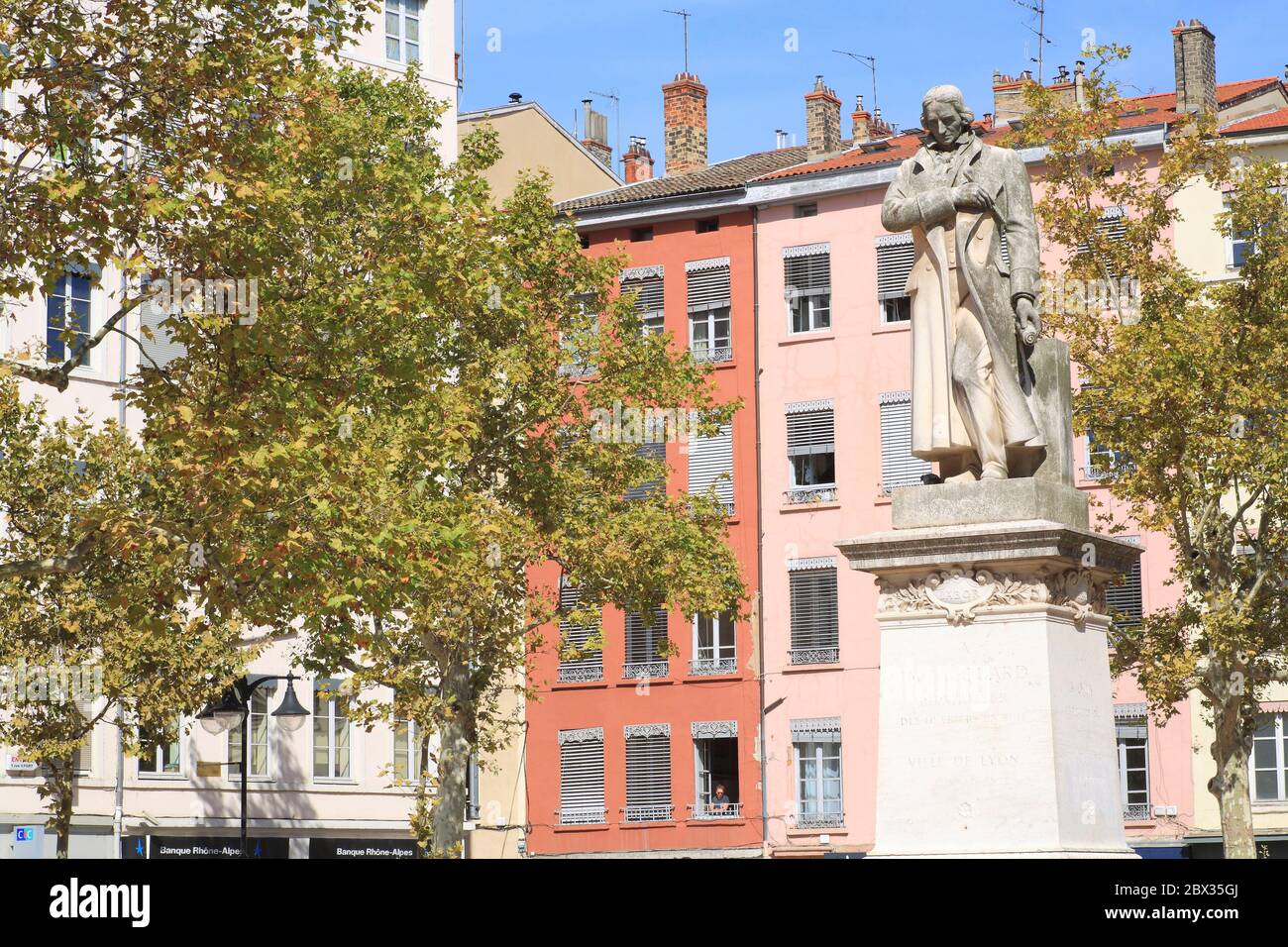 France, Rhone, Lyon, La Croix Rousse district, Place de la Croix Rousse