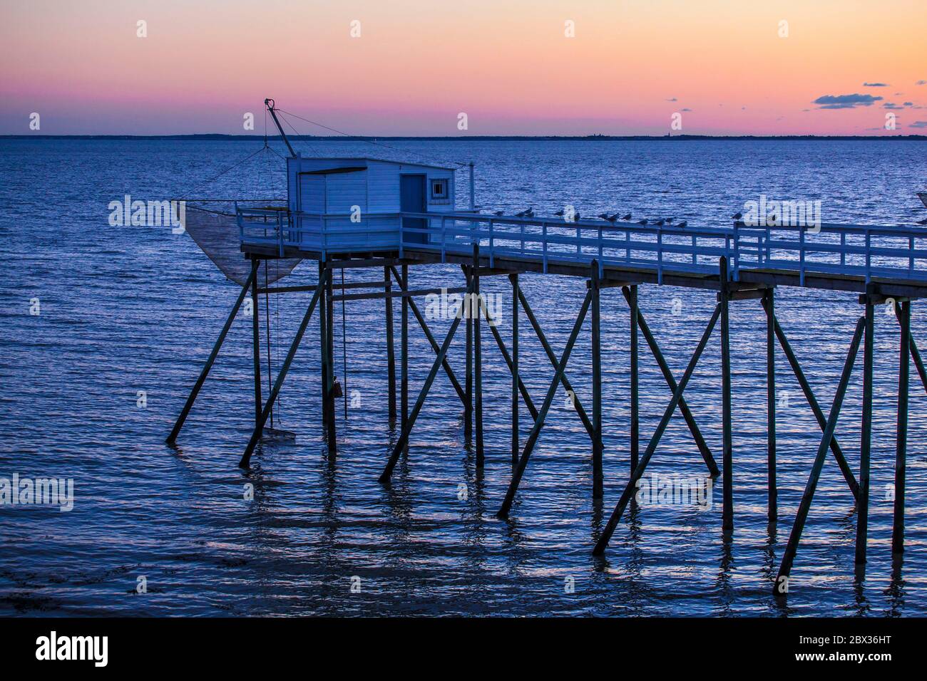 France, CharenteMaritime (17), PortdesBarques, cabane sur pilotis