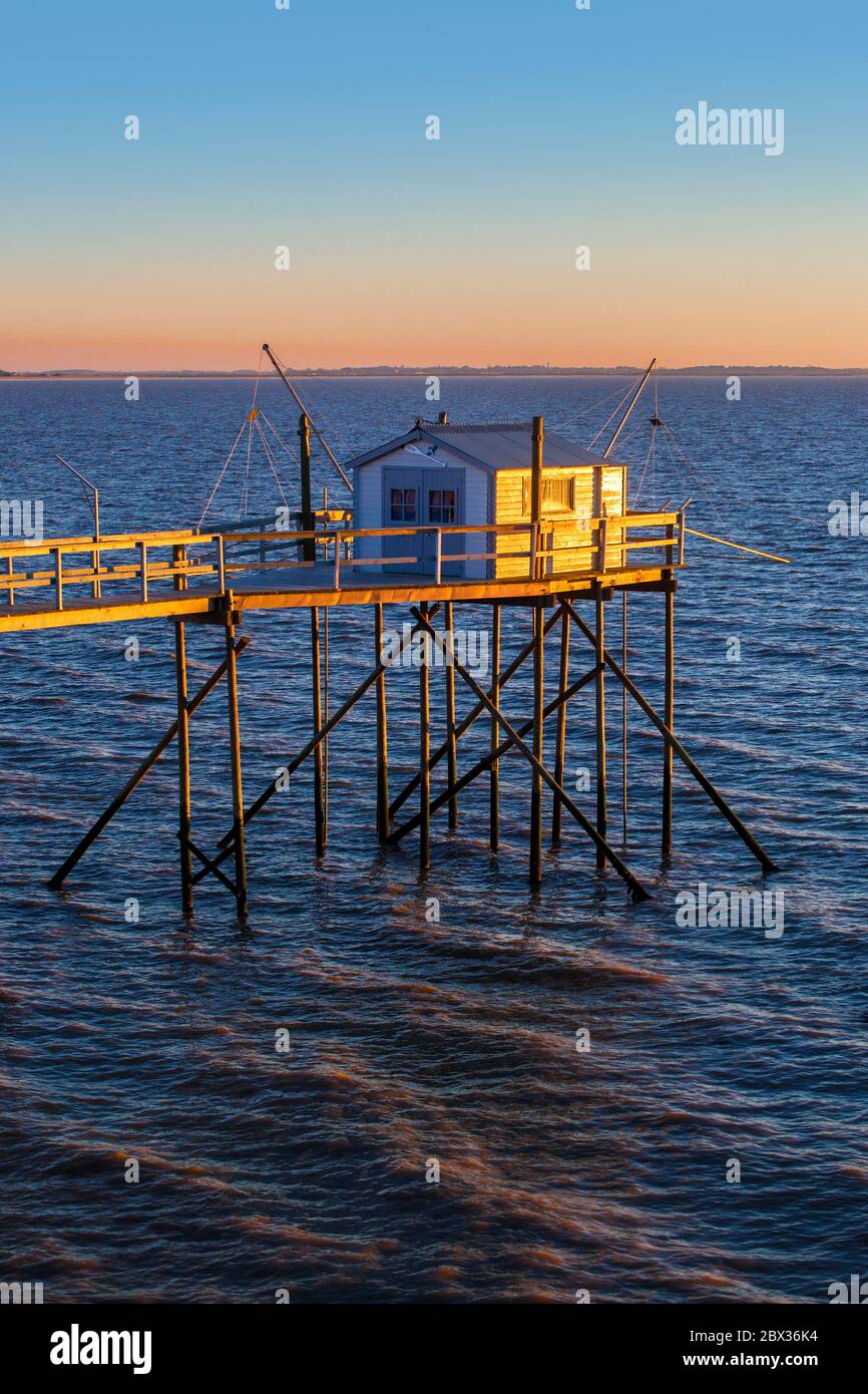France, CharenteMaritime (17), PortdesBarques, cabane sur pilotis