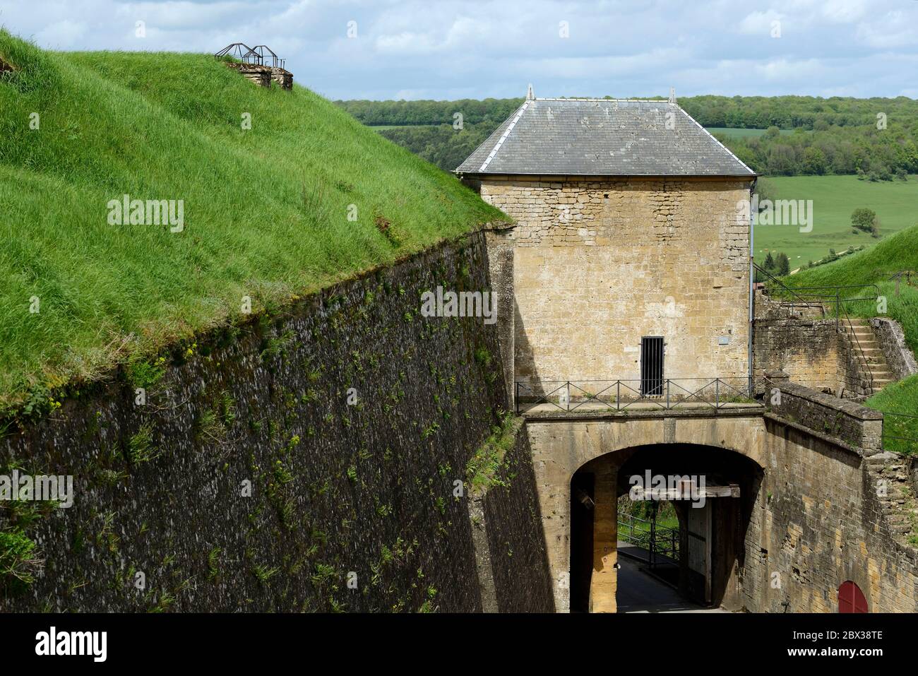 France, Meuse, Montmedy, the citadel, door, drawbridge Stock Photo