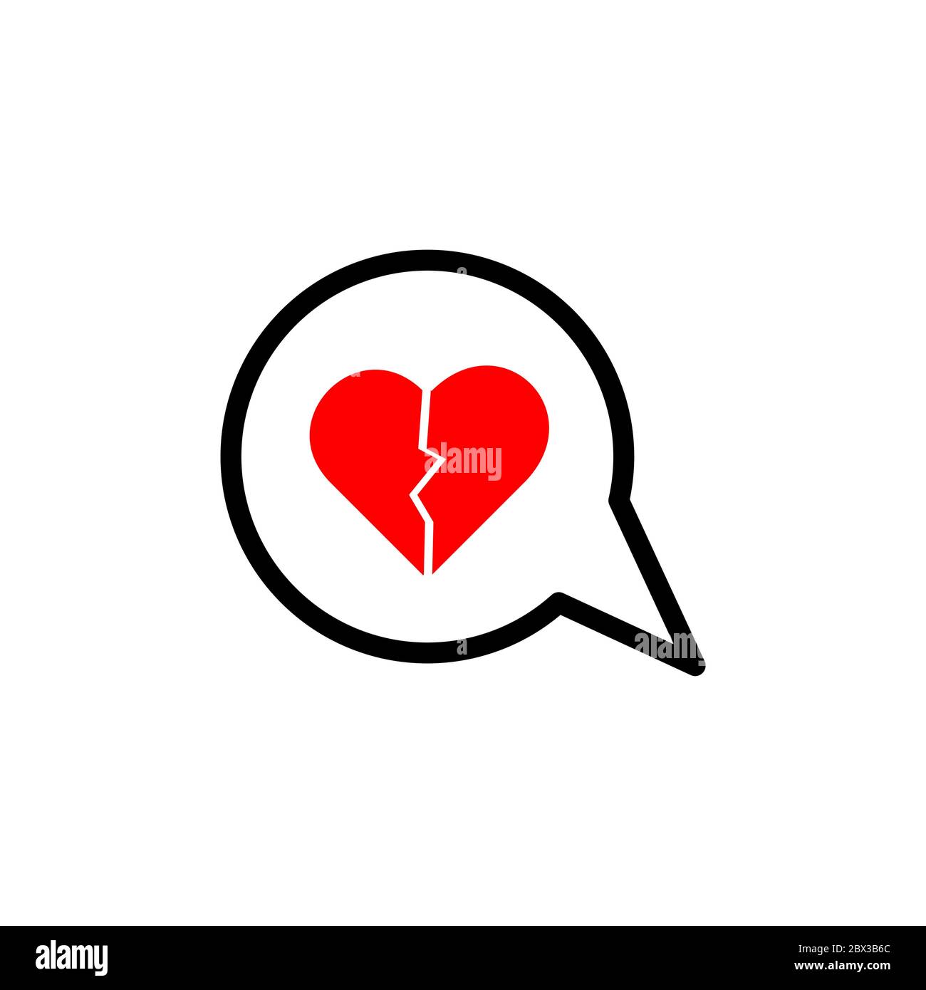 broken heart chat vector design template illustration Stock Vector
