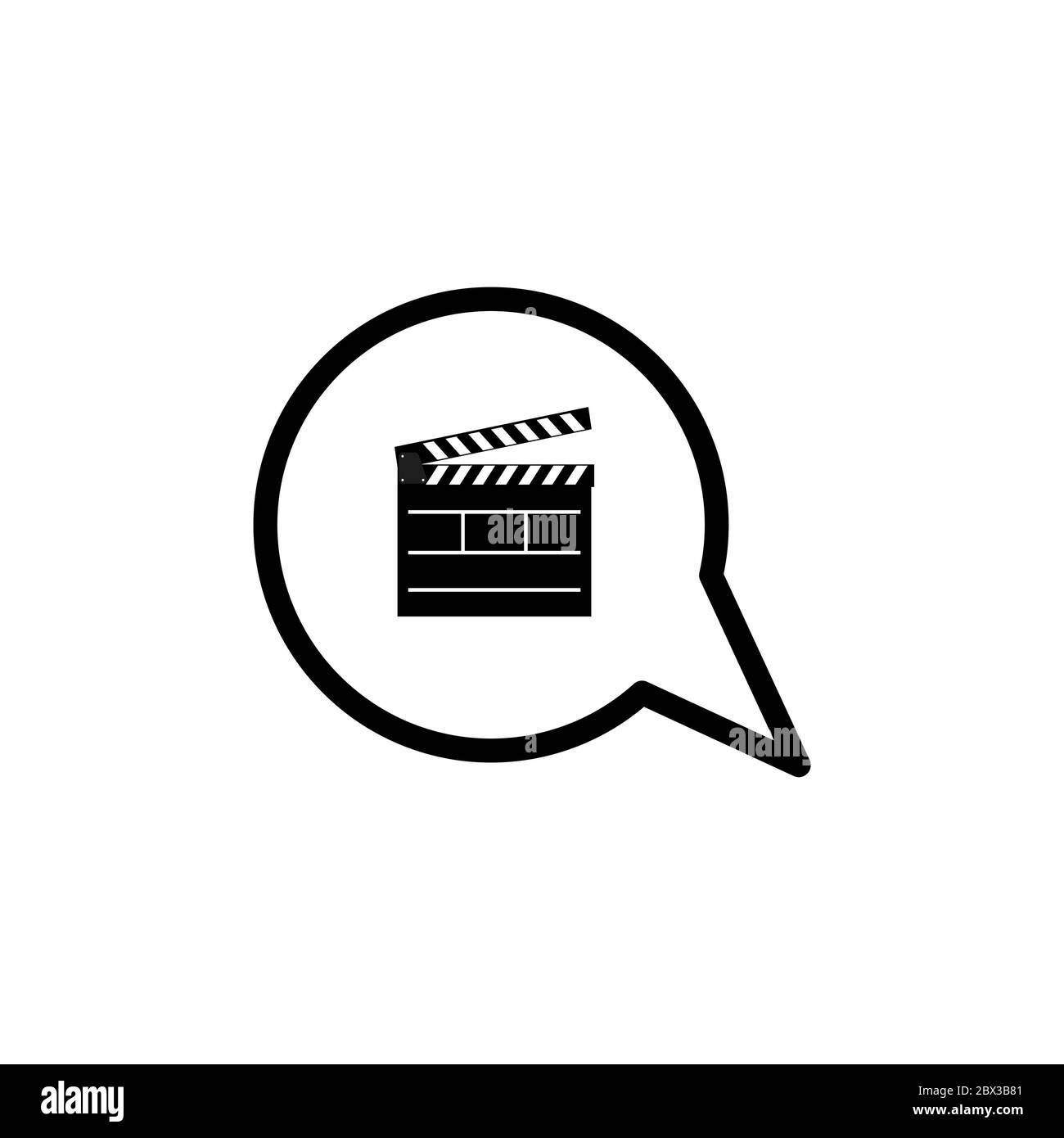 clapperboard bubble chat vector design template illustration Stock Vector