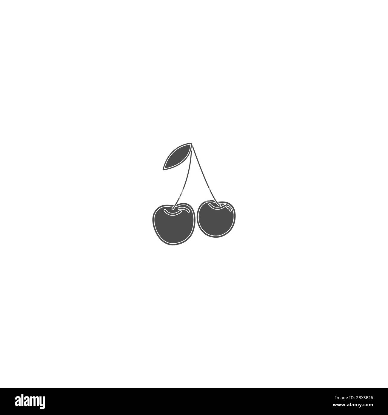 Fresh red cherry isolated Black and White Stock Photos & Images - Alamy