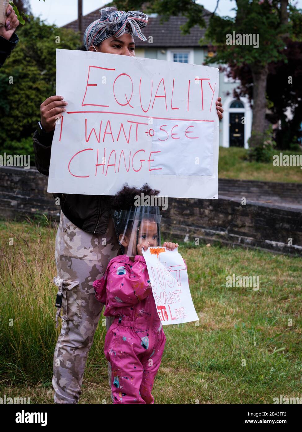 Black Lives Matter protest in Rochester, Kent on the 4th June 2020 Stock Photo