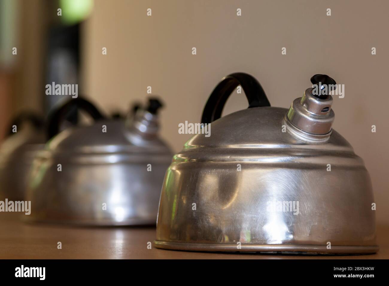 Collection of old flute kettles. Stovetop Water Kettle in Grevenbroich