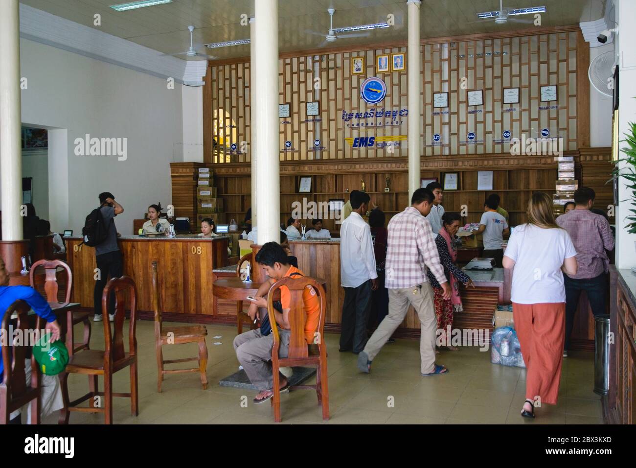 A post office in Phnom Penh, Cambodia Stock Photo