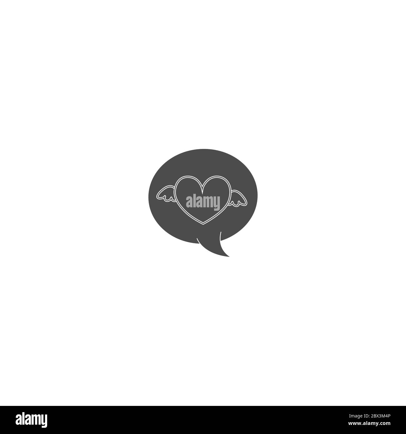 Heart speech bubble flat vector icon isolated Stock Vector Image & Art ...