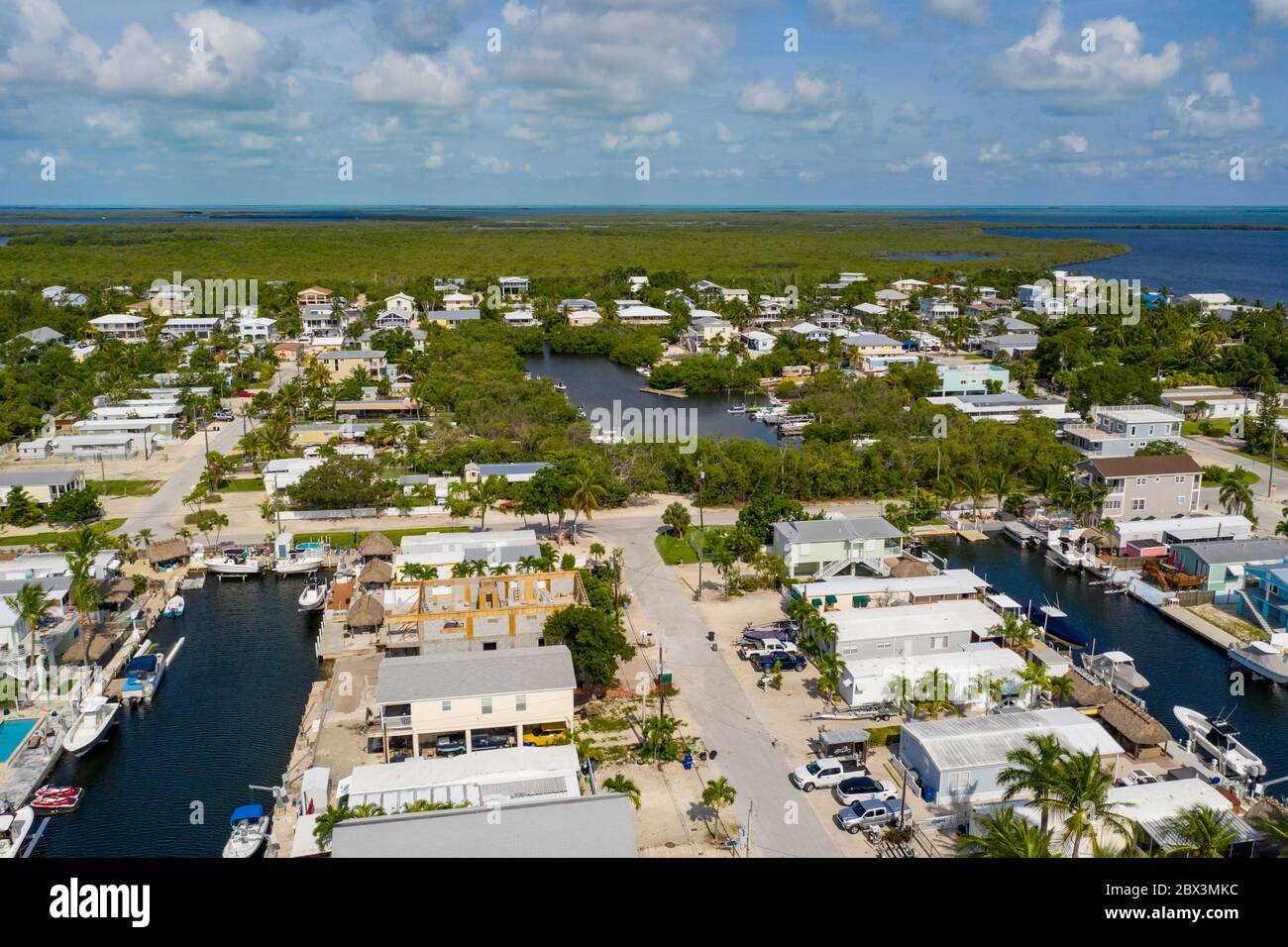 Waterfront realty in the Florida Keys Largo Stock Photo Alamy