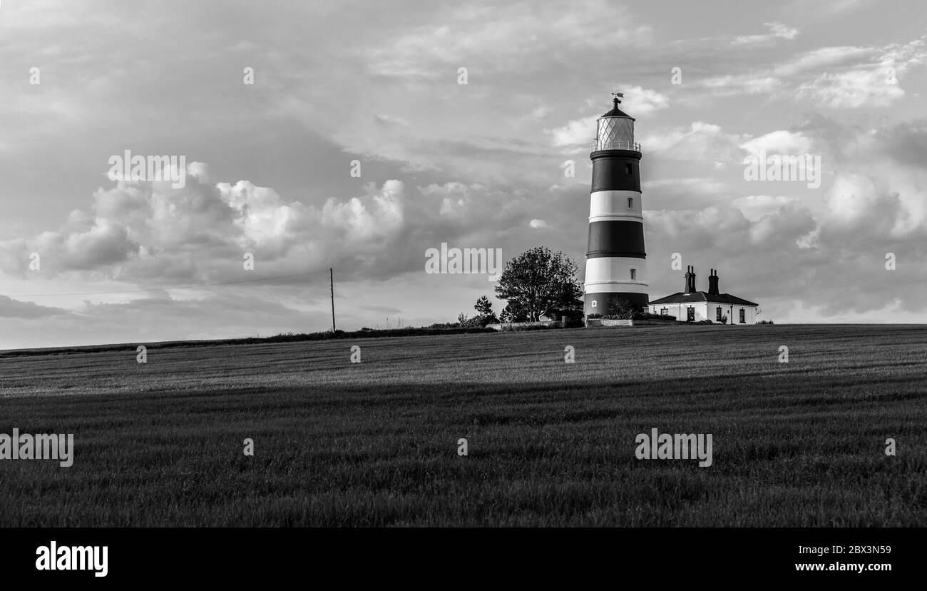 Happisburgh Lighthouse, North Norfolk Coast, England. Stock Photo